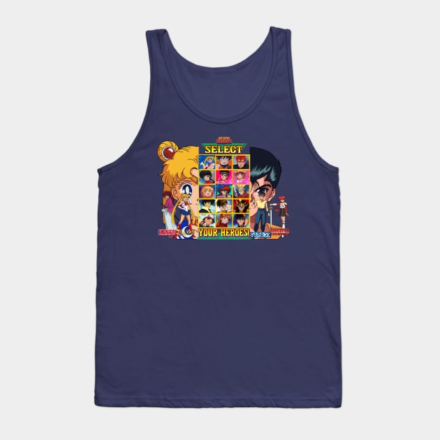 Select 90s Heroes Tank Top by Batang 90s Art